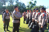 Kapolres Lebong Pimpin Apel Pergeseran Pasukan Pengamanan TPS untuk Pemilu 2024