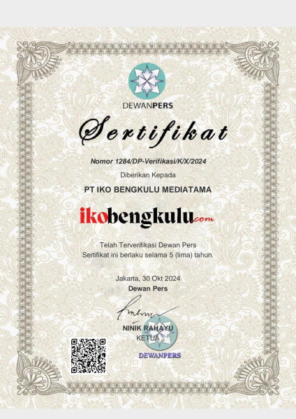 IkoBengkulu.com Resmi Terverifikasi Dewan Pers, Perkuat Pemberitaan Lokal di Bengkulu