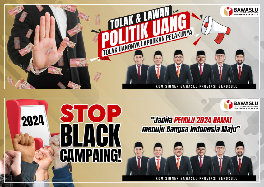 Tolak dan Lawan Politik Uang. Tolak Uangnya dan Laporkan Pelakunya