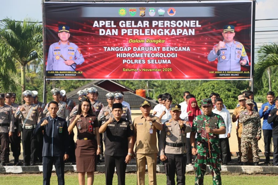 Polres Seluma Gelar Apel Kesiapsiagaan Hadapi Bencana Hidrometeorologi