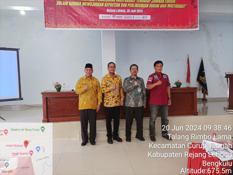 Kanwil Kemenkumham Bengkulu Laksanakan Sosialisasi Layanan Fidusia di Kabupaten Rejang Lebong