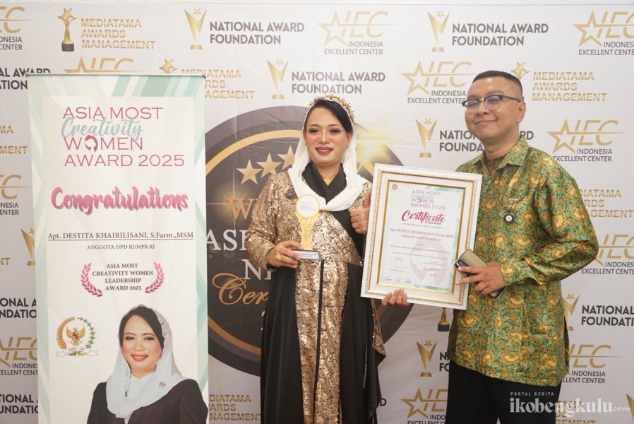Senator Bengkulu Destita Khairilisani Sabet Penghargaan Kreativitas dan Kepemimpinan Asia 2025