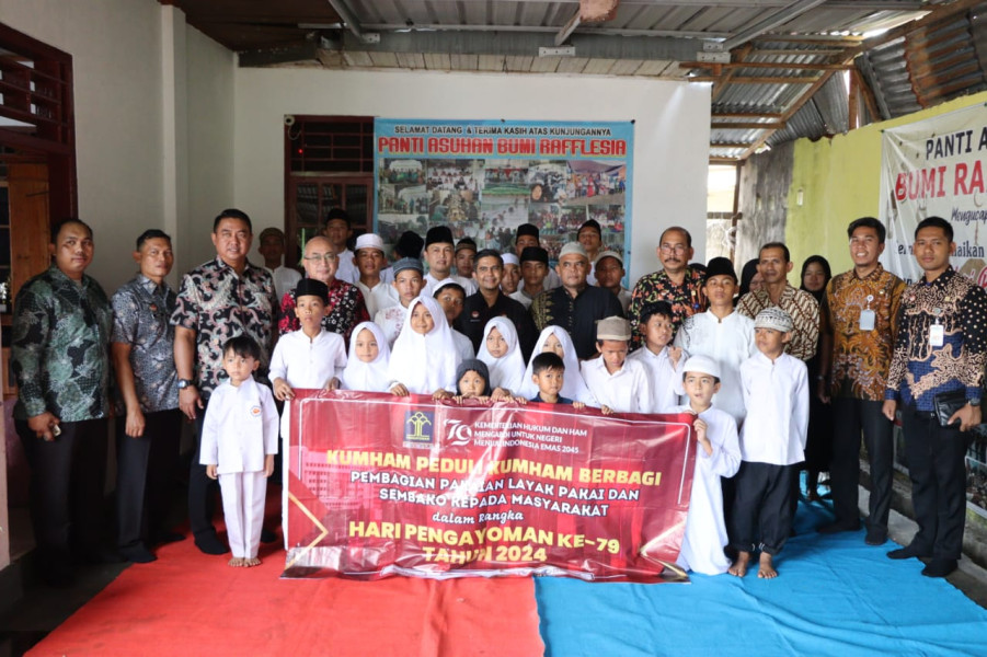 Kemenkumham Bengkulu Laksanakan Bakti Sosial di Panti Asuhan dalam Rangka Hari Pengayoman ke-79
