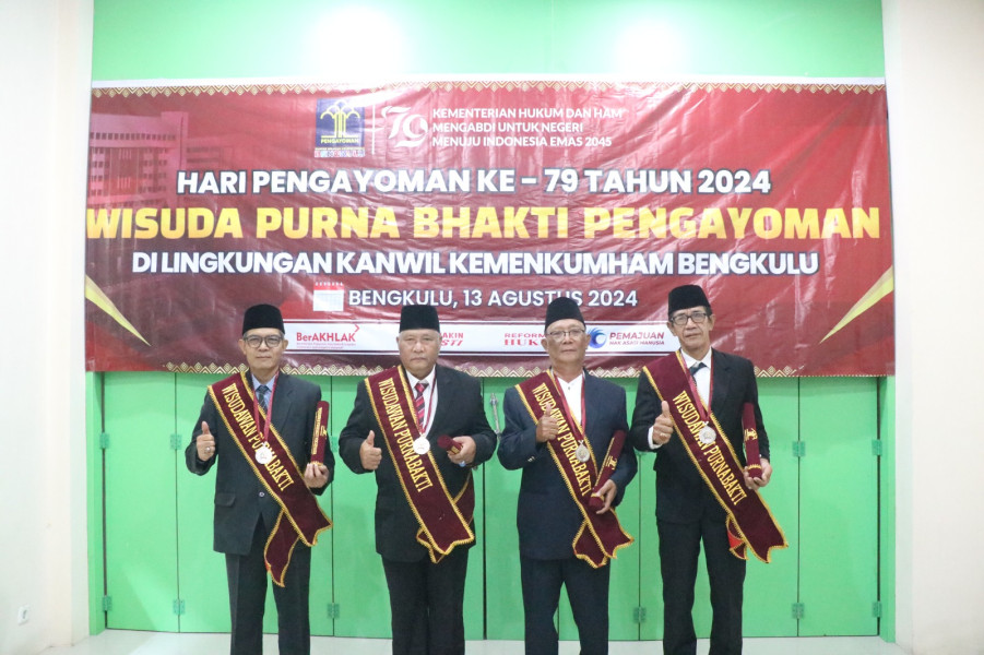 Kanwil Kemenkumham Bengkulu Gelar Wisuda Purnabakti Pengayoman Tahun 2024
