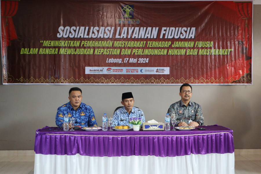 Tingkatkan Pemahaman Masyarakat Mengenai Fidusia, Kanwil Kemenkumham Bengkulu Gelar Sosialisasi di Kabupaten Lebong