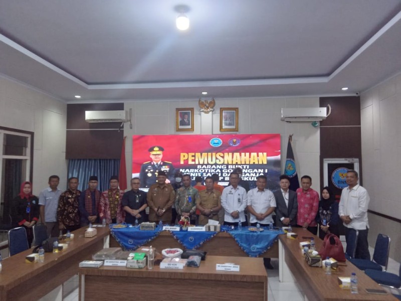 Pemerintah Apresiasi BNNP Bengkulu Usai Musnahkan Barang Bukti Narkoba