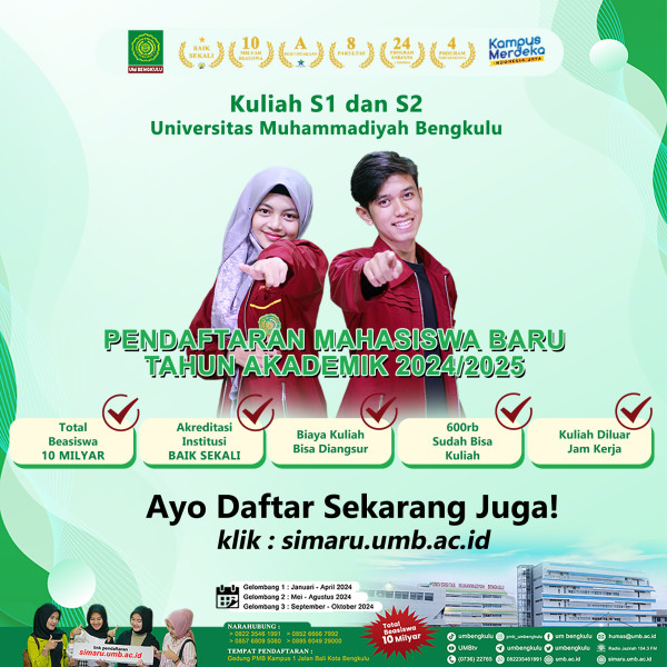 Universitas Muhammadiyah Bengkulu: Pendaftaran Mahasiswa Baru Dibuka untuk Tahun Ajaran Terbaru!