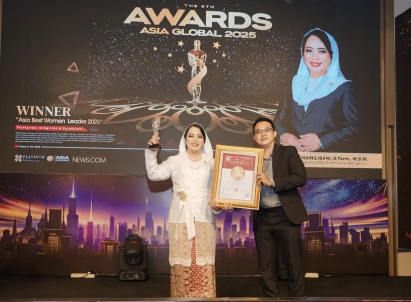 Banggakan Bengkulu, Senator Destita Khairilisani Raih Penghargaan Bergengsi Asia Global Award 2025