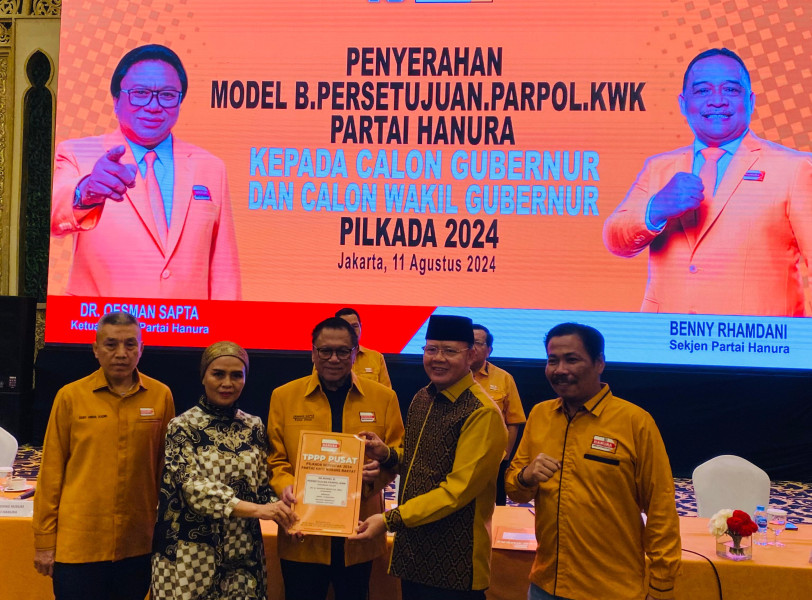 Rohidin Mersyah-Meriani Resmi Didukung Partai Hanura Menuju Pilgub Bengkulu 2024